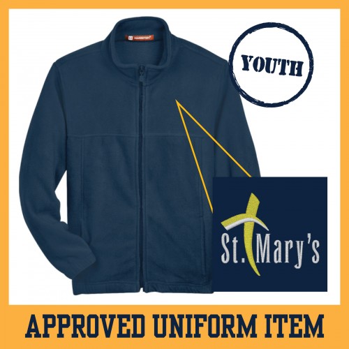 Harriton Full-Zip Fleece -Youth (Navy)